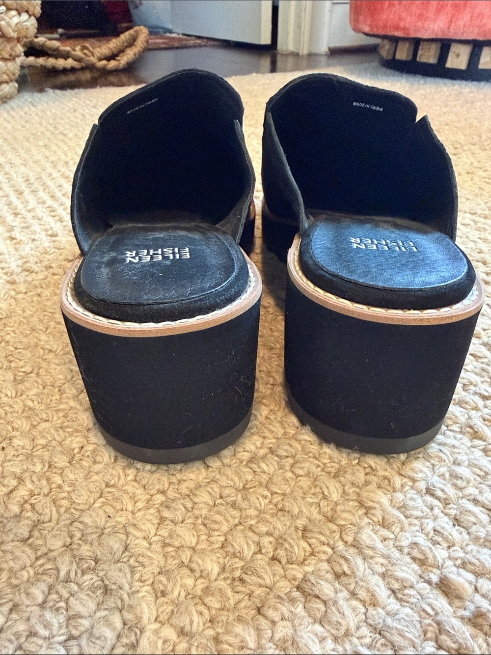Eileen Fisher Black Slip-On Loti Mule Clogs - Picture 8 of 9